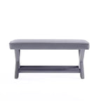 Pouf double Abigail en velours de Manhattan Comfort