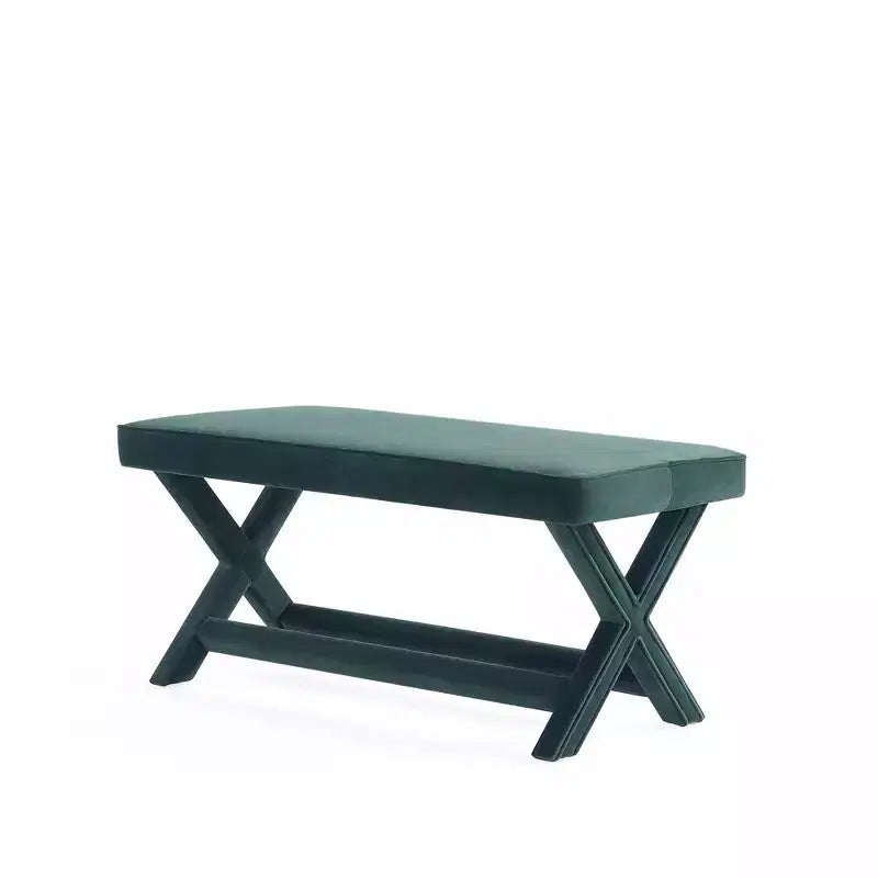Pouf double Abigail en velours de Manhattan Comfort