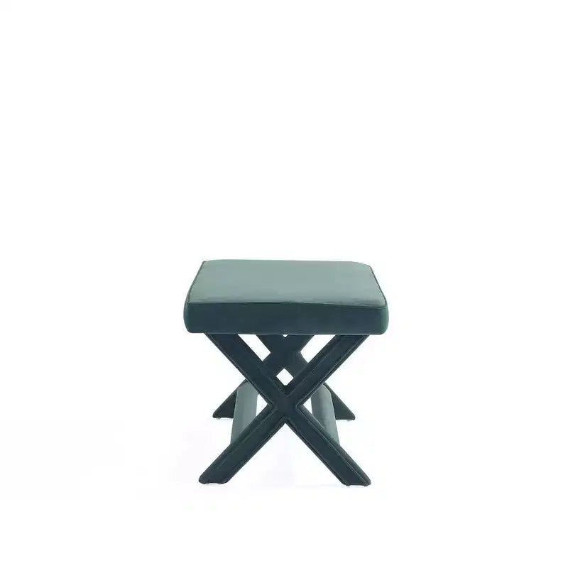 Pouf double Abigail en velours de Manhattan Comfort
