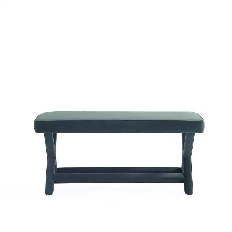Pouf double Abigail en velours de Manhattan Comfort