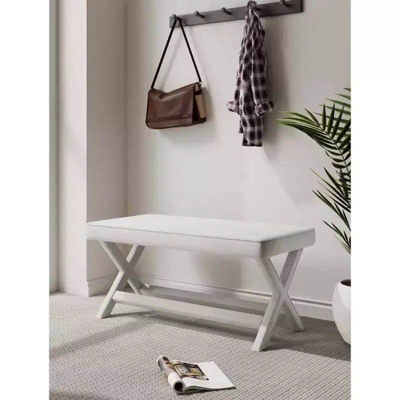 Pouf double Abigail en velours de Manhattan Comfort