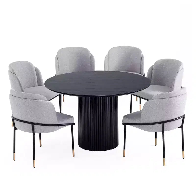 Ensemble de salle à manger rond 7 pièces 150 cm Hathaway et Flor de Manhattan Comfort