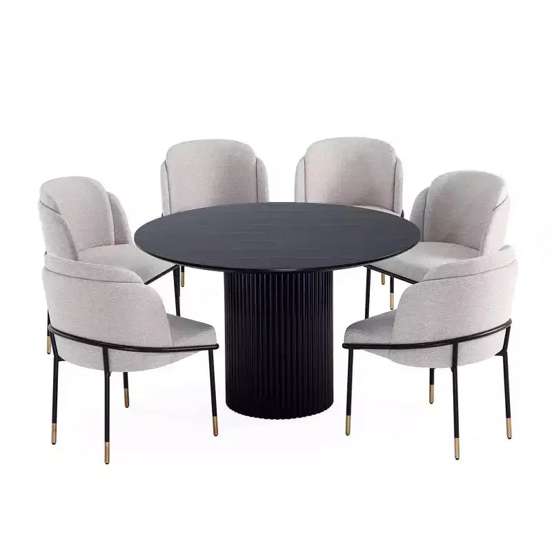 Ensemble de salle à manger rond 7 pièces 150 cm Hathaway et Flor de Manhattan Comfort
