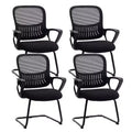 JIONJOY Office Desk Chair No Wheels Set of 4 | Black