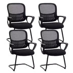 JIONJOY Office Desk Chair No Wheels Set of 4 | Black
