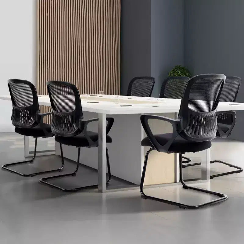 JIONJOY Chaise de bureau sans roulettes, lot de 4 | Noir