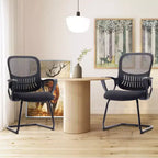 JIONJOY Chaise de bureau sans roulettes, lot de 4 | Noir