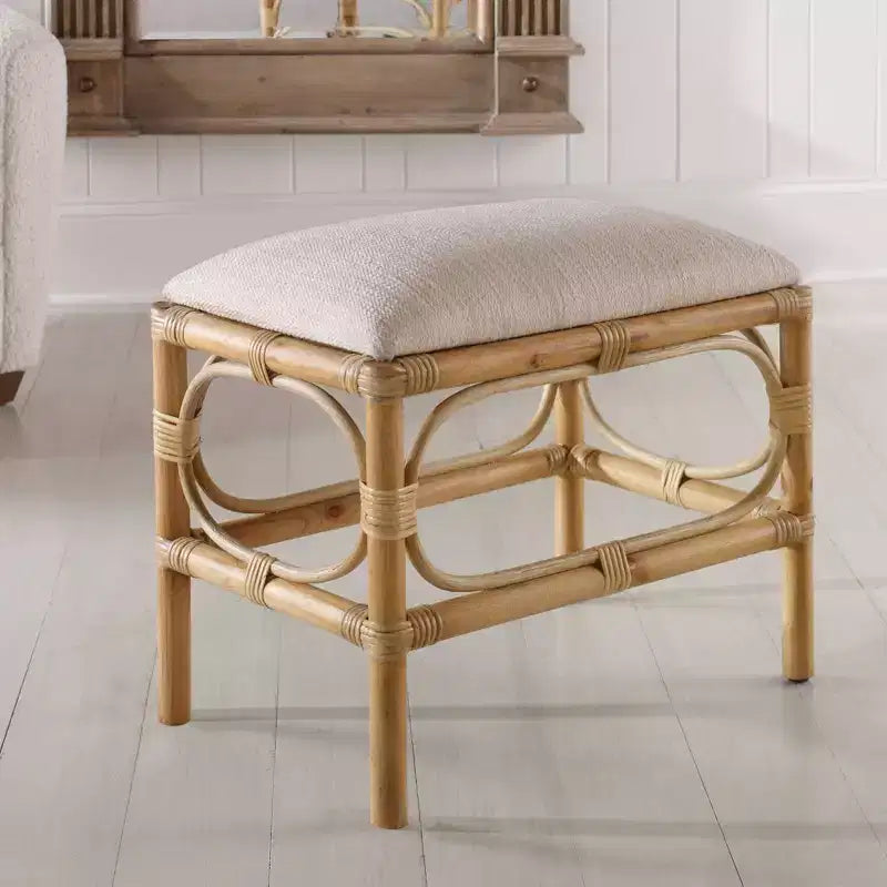 Banc rectangulaire petit Uttermost Laguna 24W en tissu blanc