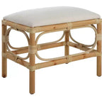 Banc rectangulaire petit Uttermost Laguna 24W en tissu blanc