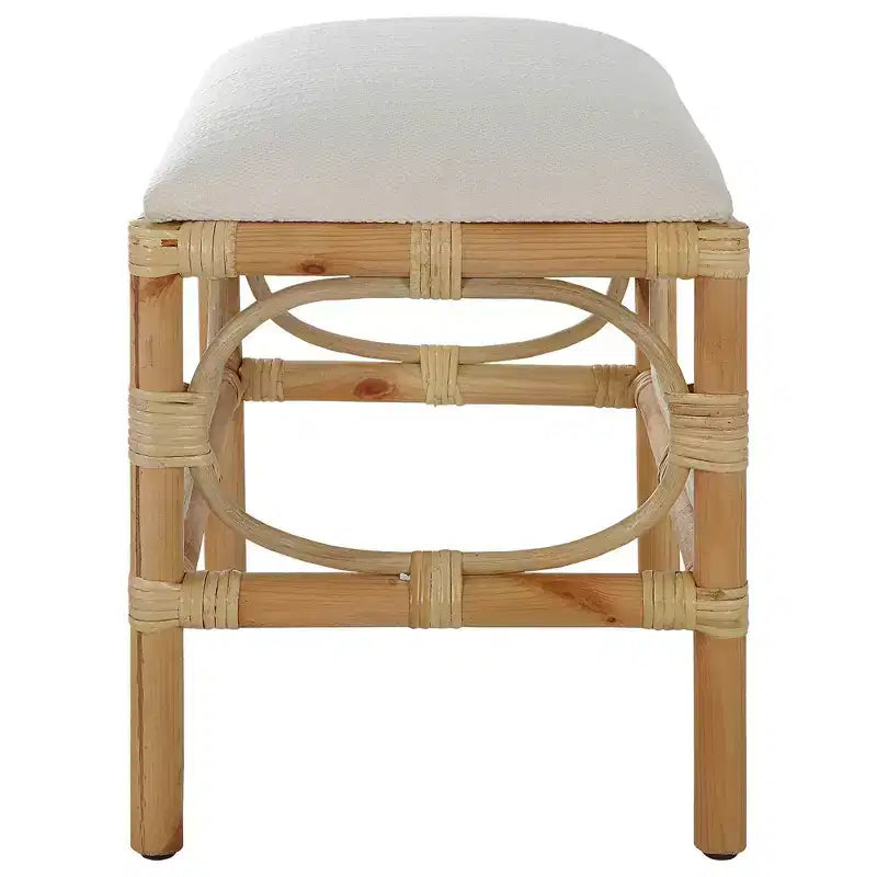 Banc rectangulaire petit Uttermost Laguna 24W en tissu blanc