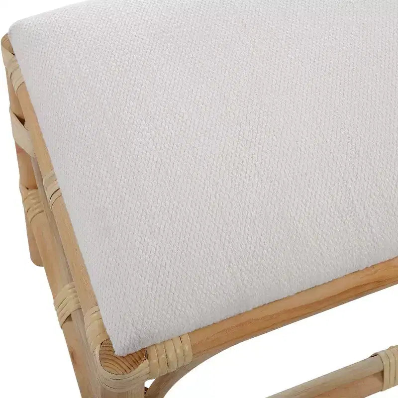 Banc rectangulaire petit Uttermost Laguna 24W en tissu blanc