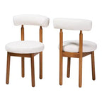 Lot de 2 chaises de salle à manger Edric Baxton Studio en tissu bouclette et bois
