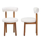 Lot de 2 chaises de salle à manger Edric Baxton Studio en tissu bouclette et bois