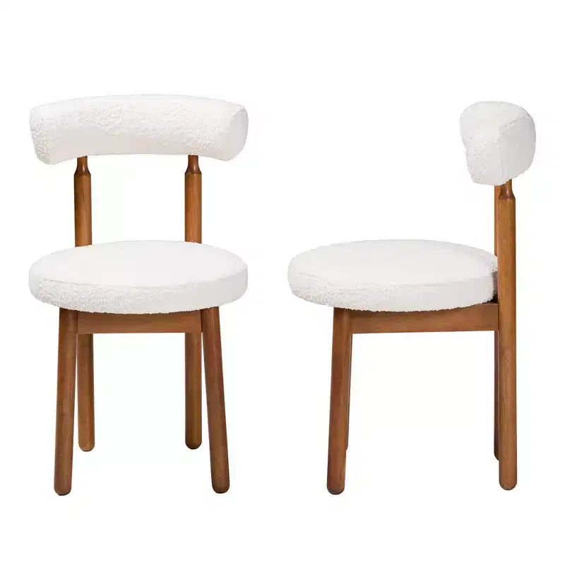 Lot de 2 chaises de salle à manger Edric Baxton Studio en tissu bouclette et bois