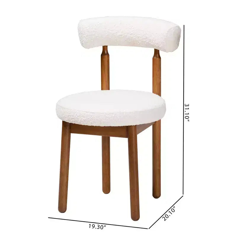 Lot de 2 chaises de salle à manger Edric Baxton Studio en tissu bouclette et bois