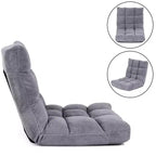 Costway Fauteuil de sol réglable 14 positions pliable Fauteuil de jeu paresseux rembourré Neuf Bleu/Vert/Rose clair/Violet/Noir/Café/Marron clair/Rose/Gris