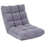 Costway Fauteuil de sol réglable 14 positions pliable Fauteuil de jeu paresseux rembourré Neuf Bleu/Vert/Rose clair/Violet/Noir/Café/Marron clair/Rose/Gris