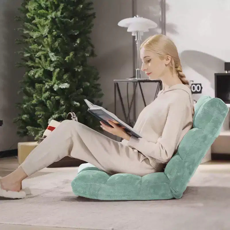 Costway Fauteuil de sol réglable 14 positions pliable Fauteuil de jeu paresseux rembourré Neuf Bleu/Vert/Rose clair/Violet/Noir/Café/Marron clair/Rose/Gris