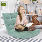 Costway Fauteuil de sol réglable 14 positions pliable Fauteuil de jeu paresseux rembourré Neuf Bleu/Vert/Rose clair/Violet/Noir/Café/Marron clair/Rose/Gris