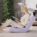Costway Fauteuil de sol réglable 14 positions pliable Fauteuil de jeu paresseux rembourré Neuf Bleu/Vert/Rose clair/Violet/Noir/Café/Marron clair/Rose/Gris