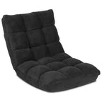 Costway Fauteuil de sol réglable 14 positions pliable Fauteuil de jeu paresseux rembourré Neuf Bleu/Vert/Rose clair/Violet/Noir/Café/Marron clair/Rose/Gris