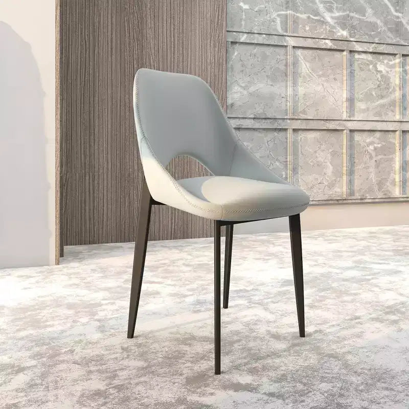 LeisureMod Amalfi Chaise de salle à manger moderne, assise en tissu rembourré avec pieds en métal, chaise d'appoint confortable pour cuisine, salle à manger ou bureau