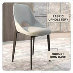 LeisureMod Amalfi Chaise de salle à manger moderne, assise en tissu rembourré avec pieds en métal, chaise d'appoint confortable pour cuisine, salle à manger ou bureau