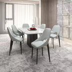LeisureMod Amalfi Chaise de salle à manger moderne, assise en tissu rembourré avec pieds en métal, chaise d'appoint confortable pour cuisine, salle à manger ou bureau