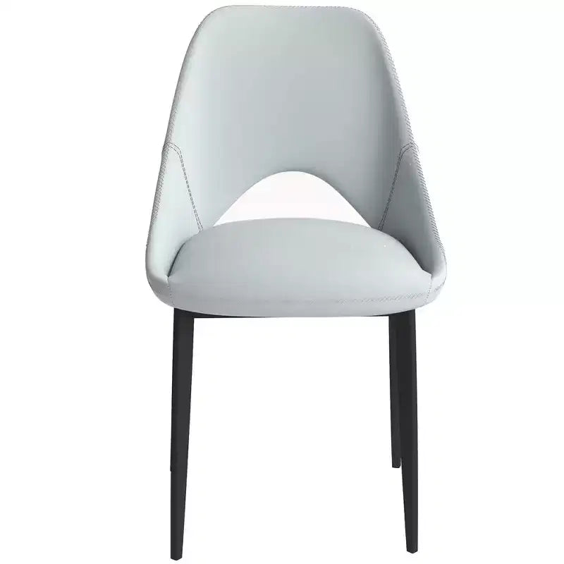 LeisureMod Amalfi Chaise de salle à manger moderne, assise en tissu rembourré avec pieds en métal, chaise d'appoint confortable pour cuisine, salle à manger ou bureau