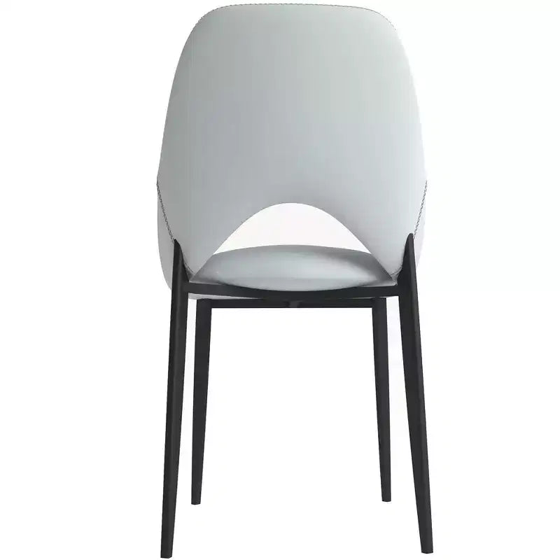 LeisureMod Amalfi Chaise de salle à manger moderne, assise en tissu rembourré avec pieds en métal, chaise d'appoint confortable pour cuisine, salle à manger ou bureau