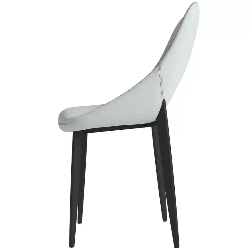 LeisureMod Amalfi Chaise de salle à manger moderne, assise en tissu rembourré avec pieds en métal, chaise d'appoint confortable pour cuisine, salle à manger ou bureau
