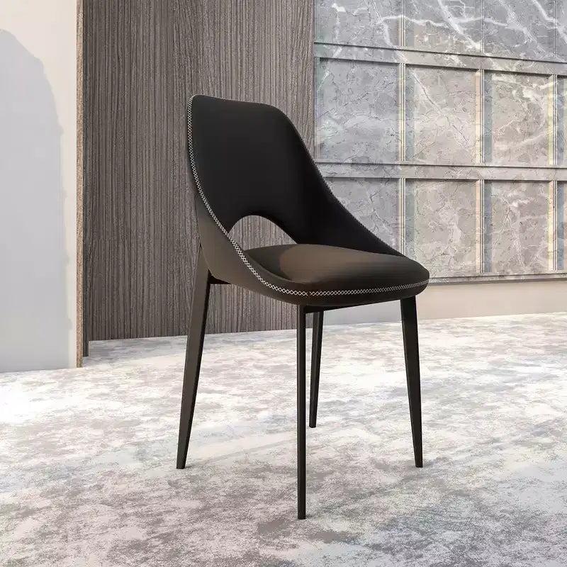 LeisureMod Amalfi Chaise de salle à manger moderne, assise en tissu rembourré avec pieds en métal, chaise d'appoint confortable pour cuisine, salle à manger ou bureau