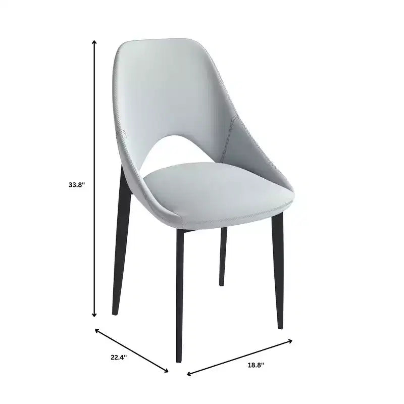 LeisureMod Amalfi Chaise de salle à manger moderne, assise en tissu rembourré avec pieds en métal, chaise d'appoint confortable pour cuisine, salle à manger ou bureau
