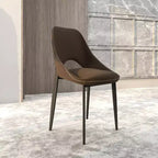 LeisureMod Amalfi Chaise de salle à manger moderne, assise en tissu rembourré avec pieds en métal, chaise d'appoint confortable pour cuisine, salle à manger ou bureau