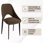 LeisureMod Amalfi Chaise de salle à manger moderne, assise en tissu rembourré avec pieds en métal, chaise d'appoint confortable pour cuisine, salle à manger ou bureau