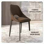 LeisureMod Amalfi Chaise de salle à manger moderne, assise en tissu rembourré avec pieds en métal, chaise d'appoint confortable pour cuisine, salle à manger ou bureau