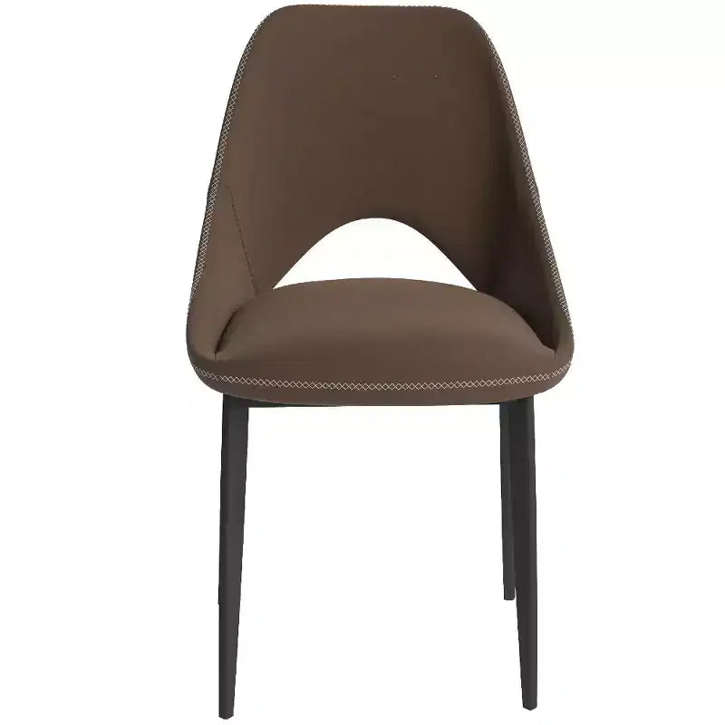 LeisureMod Amalfi Chaise de salle à manger moderne, assise en tissu rembourré avec pieds en métal, chaise d'appoint confortable pour cuisine, salle à manger ou bureau