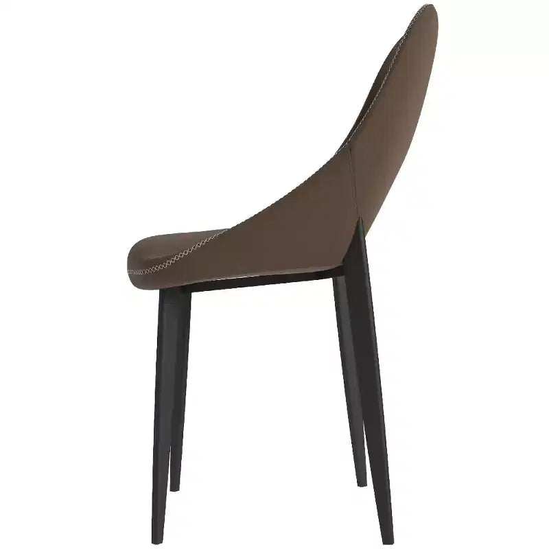 LeisureMod Amalfi Chaise de salle à manger moderne, assise en tissu rembourré avec pieds en métal, chaise d'appoint confortable pour cuisine, salle à manger ou bureau