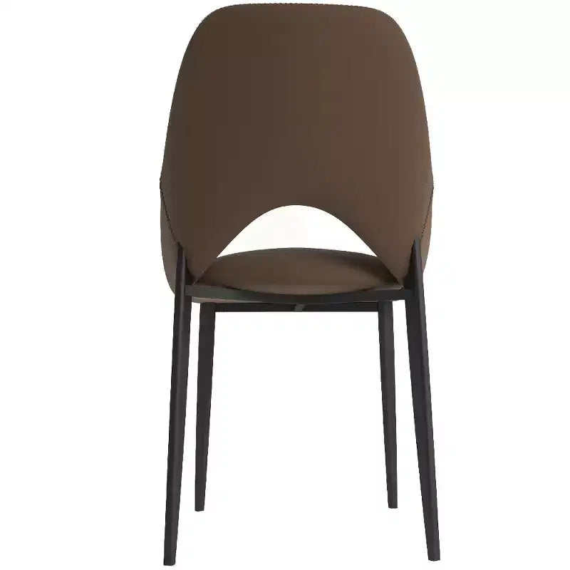 LeisureMod Amalfi Chaise de salle à manger moderne, assise en tissu rembourré avec pieds en métal, chaise d'appoint confortable pour cuisine, salle à manger ou bureau