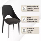 LeisureMod Amalfi Chaise de salle à manger moderne, assise en tissu rembourré avec pieds en métal, chaise d'appoint confortable pour cuisine, salle à manger ou bureau