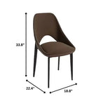 LeisureMod Amalfi Chaise de salle à manger moderne, assise en tissu rembourré avec pieds en métal, chaise d'appoint confortable pour cuisine, salle à manger ou bureau