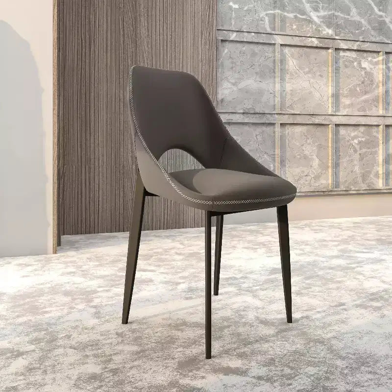 LeisureMod Amalfi Chaise de salle à manger moderne, assise en tissu rembourré avec pieds en métal, chaise d'appoint confortable pour cuisine, salle à manger ou bureau