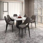 LeisureMod Amalfi Chaise de salle à manger moderne, assise en tissu rembourré avec pieds en métal, chaise d'appoint confortable pour cuisine, salle à manger ou bureau