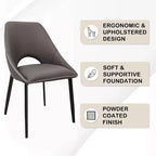 LeisureMod Amalfi Chaise de salle à manger moderne, assise en tissu rembourré avec pieds en métal, chaise d'appoint confortable pour cuisine, salle à manger ou bureau