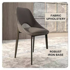 LeisureMod Amalfi Chaise de salle à manger moderne, assise en tissu rembourré avec pieds en métal, chaise d'appoint confortable pour cuisine, salle à manger ou bureau