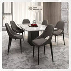 LeisureMod Amalfi Chaise de salle à manger moderne, assise en tissu rembourré avec pieds en métal, chaise d'appoint confortable pour cuisine, salle à manger ou bureau
