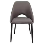 LeisureMod Amalfi Chaise de salle à manger moderne, assise en tissu rembourré avec pieds en métal, chaise d'appoint confortable pour cuisine, salle à manger ou bureau