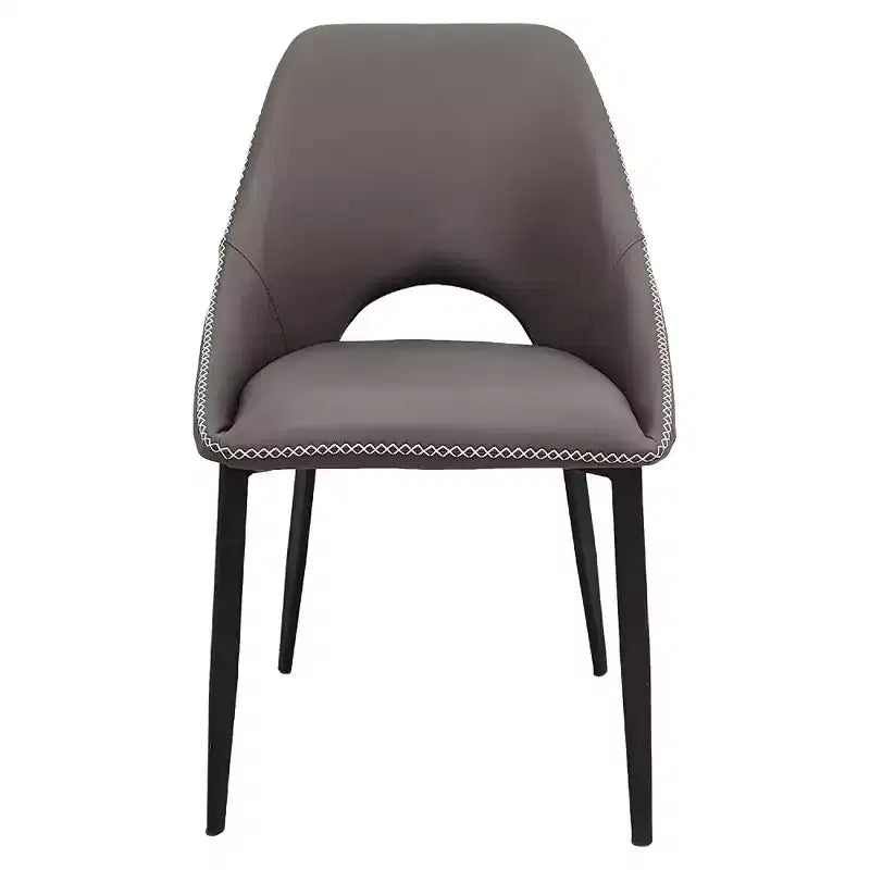 LeisureMod Amalfi Chaise de salle à manger moderne, assise en tissu rembourré avec pieds en métal, chaise d'appoint confortable pour cuisine, salle à manger ou bureau