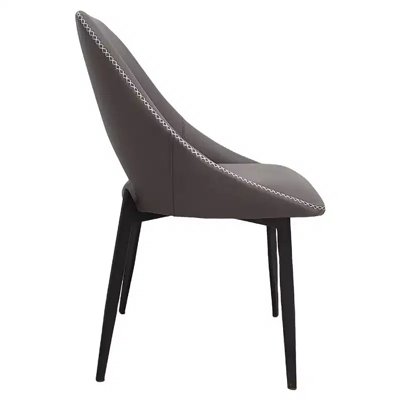 LeisureMod Amalfi Chaise de salle à manger moderne, assise en tissu rembourré avec pieds en métal, chaise d'appoint confortable pour cuisine, salle à manger ou bureau