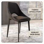 LeisureMod Amalfi Chaise de salle à manger moderne, assise en tissu rembourré avec pieds en métal, chaise d'appoint confortable pour cuisine, salle à manger ou bureau